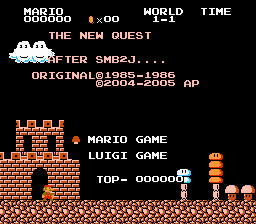 The New Quest After SMB2j (SMB1 Hack) Title Screen